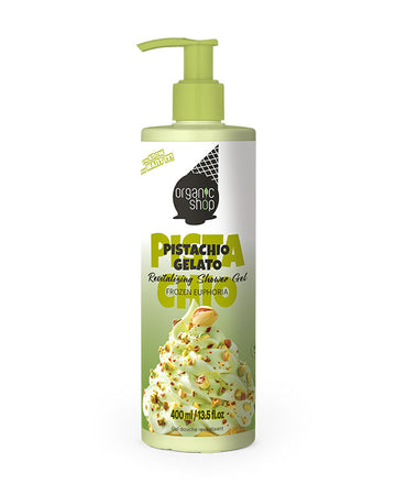 Natura Siberica Organic Shop Ice Cream Revitalizing Shower Gel Pistachio Gelato – Αφρόλουτρο με φιστίκι 400ml για απαλή, ενυδατωμένη επιδερμίδα